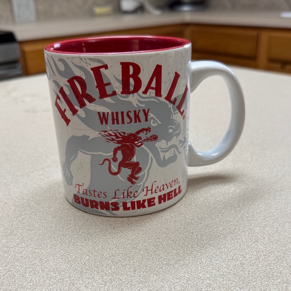 Red and White Mug